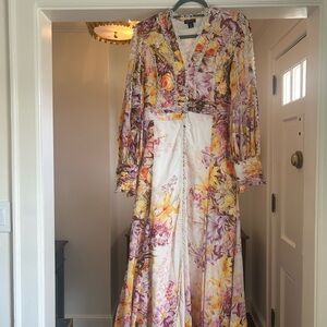 Karen Millen Multicolor Floral Long Sleeve Dress